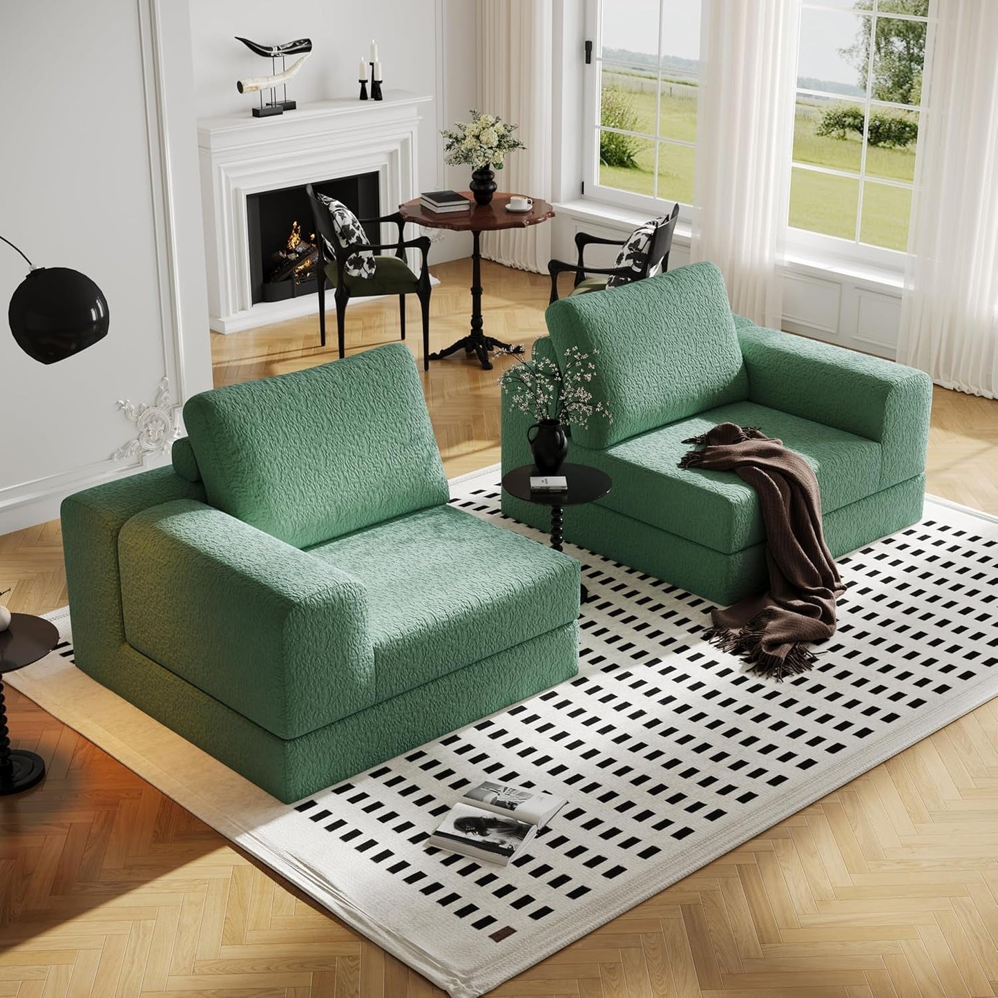 Green Modular Sectional Sofa With Configurable Sections