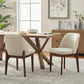 Beige Upholstered Dining Chairs With SolidWood Legs