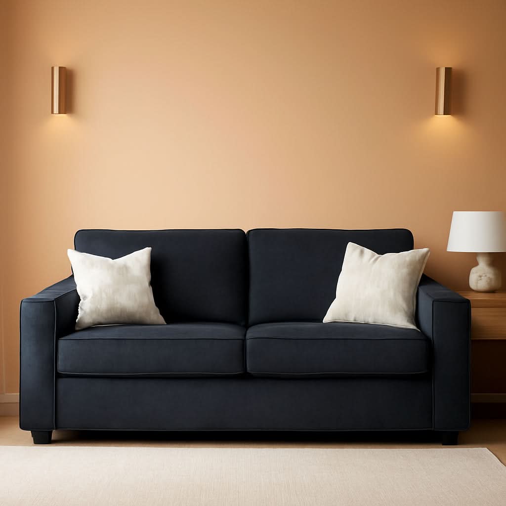Queen Sleeper Sofa Dark Gray Upholstered ChenilleWeave-0