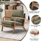 Mid Century Emerald Linen Upholstered Accent Chair