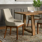 Stephanie Contemporary Dining Chair Set Of 2 In Natural Linen Look Fabric