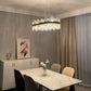 Crystal Chandelier Gold Rectangular Pendant Ceiling Light