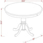Round Pedestal Dining Table Thirty Six Inch Natural Finish Polished