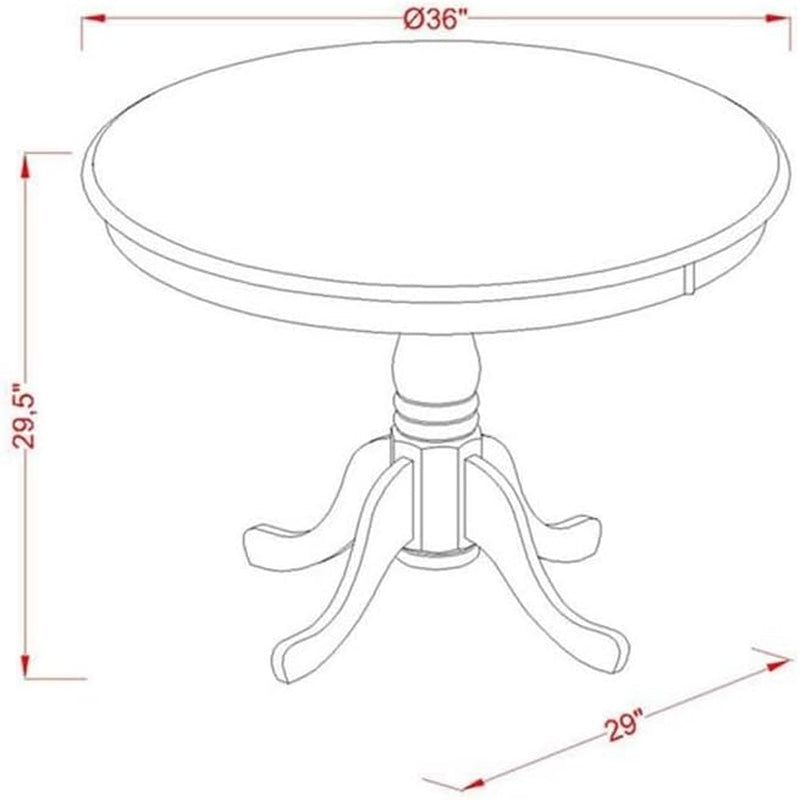 Round Pedestal Dining Table Thirty Six Inch Natural Finish Polished