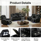 Black Luxurious Leather Power Reclining Sectional Sofa