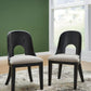 Pair Herringbone Dining Chair Black Gray For Kitchen
