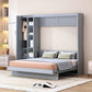 Gray Queen Murphy Bed Featuring Integrated Shelving-2