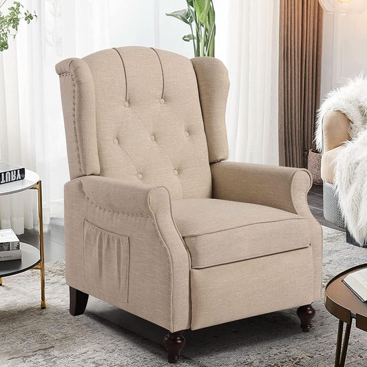 Wingback Recliner Chair With Massage And Heat For Living Room