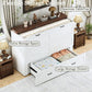 Queen Murphy Bed Frame Integrated Charging Station White-3