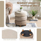 Round Upholstered Ottoman With Storage Gradient Brown