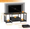 Industrial Black TV Entertainment Center With Drawers