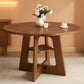Contemporary Solid Wood 47 Inch Round Dining Table For Six