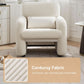 Corduroy Upholstered Accent Chair White Lumbar Pillow