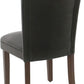 Parsons Dining Chair Black Faux Leather Modern Style