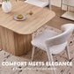 Contemporary 63 Inches Dining Table Rounded Corners