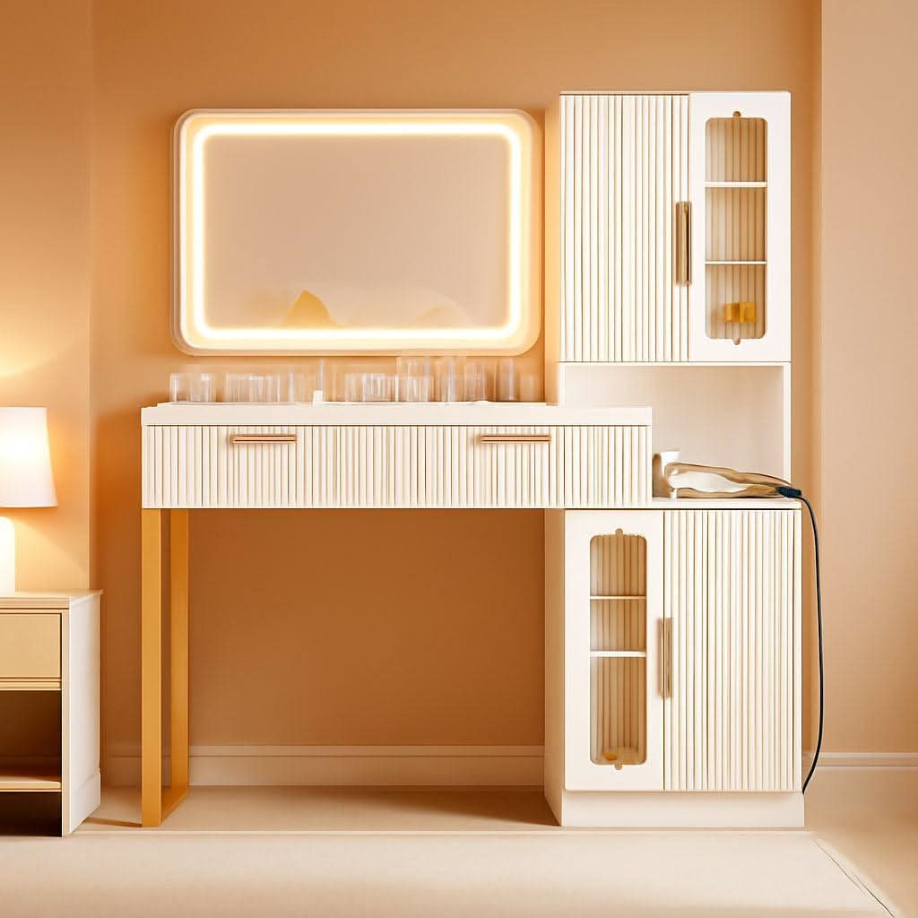 45-Inch Cosmetic Vanity Desk With LED Ambient Light-0