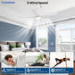 Modern 52-Inch Ceiling Fan Remote White LED