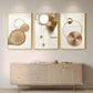 Gold Framed Modern Wall Art Three Panel Display 24x36