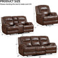 Manual Recliner Sofa Set Brown Living Room Collection