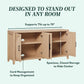 60 Inch Reeded Sideboard Buffet Coastal Oak Finish