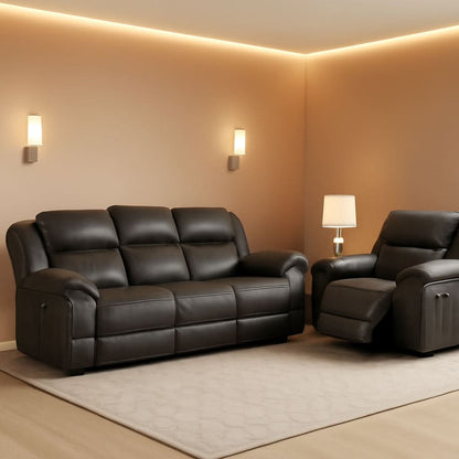 Recife 2-Piece Reclining Living Room Sofa Set Chocolate