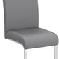 Gray PU Leather Dining Chairs For Kitchen Set Of 2