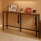 Ninety Inch RusticBrown Sofa Table With Power Strip