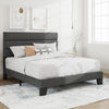 Full Size Upholstered Bed Frame With Grey Headboard