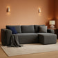 106 Inches Modular Sectional Sofa Right Facing Grey