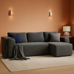 106 Inches Modular Sectional Sofa Right Facing Grey