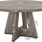 Round Dining Table 47 Inch Wood Farmhouse Grey Kitchen