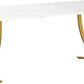 Executive Desk 63W X 31.5D White And Gold Computer Desk