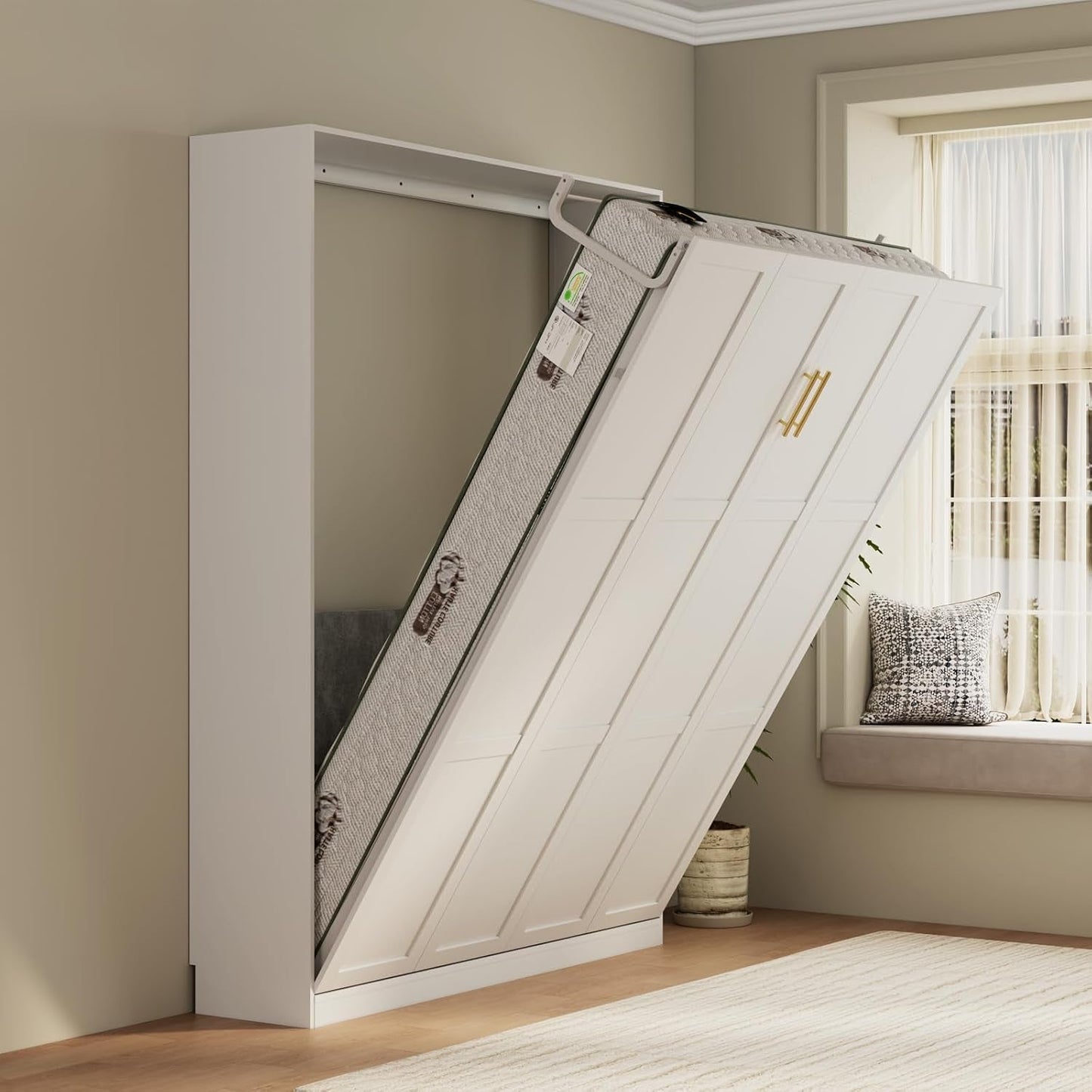 Queen Murphy Bed 85 Inch Wall Bed Frame With Hydraulic