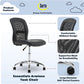 Armless Desk Chair With Mesh Back And Wheels Black