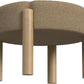 Luna Modern Round Ottoman in Brown Boucle, 22 Inches