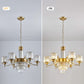 Seven Light Crystal Chandelier Gold Finish Ceiling Fixture