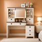 Oversized Farmhouse Vanity Desk With Illuminated Mirror