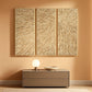 Goldleaf Textured Hand Painted Canvas Art Triptych