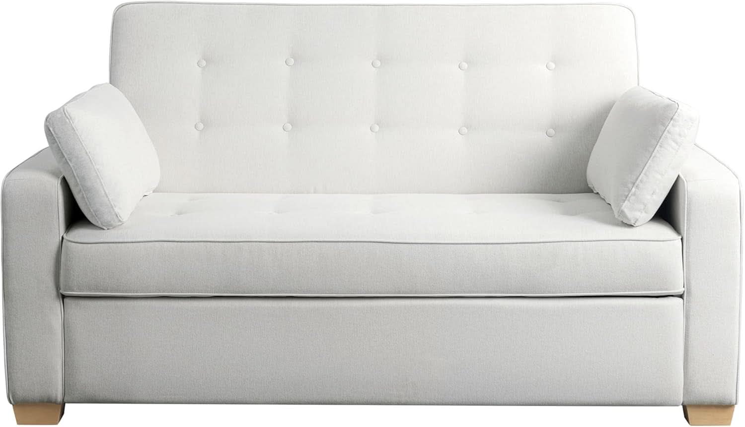 Queen Size Convertible Sleeper Sofa Oyster Upholstery-1