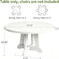 Forty Seven Inches White Circular Solid Wood Dining Table-1