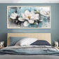 Framed Magnolia Wall Art 40x20 MoonstoneTeal Textured