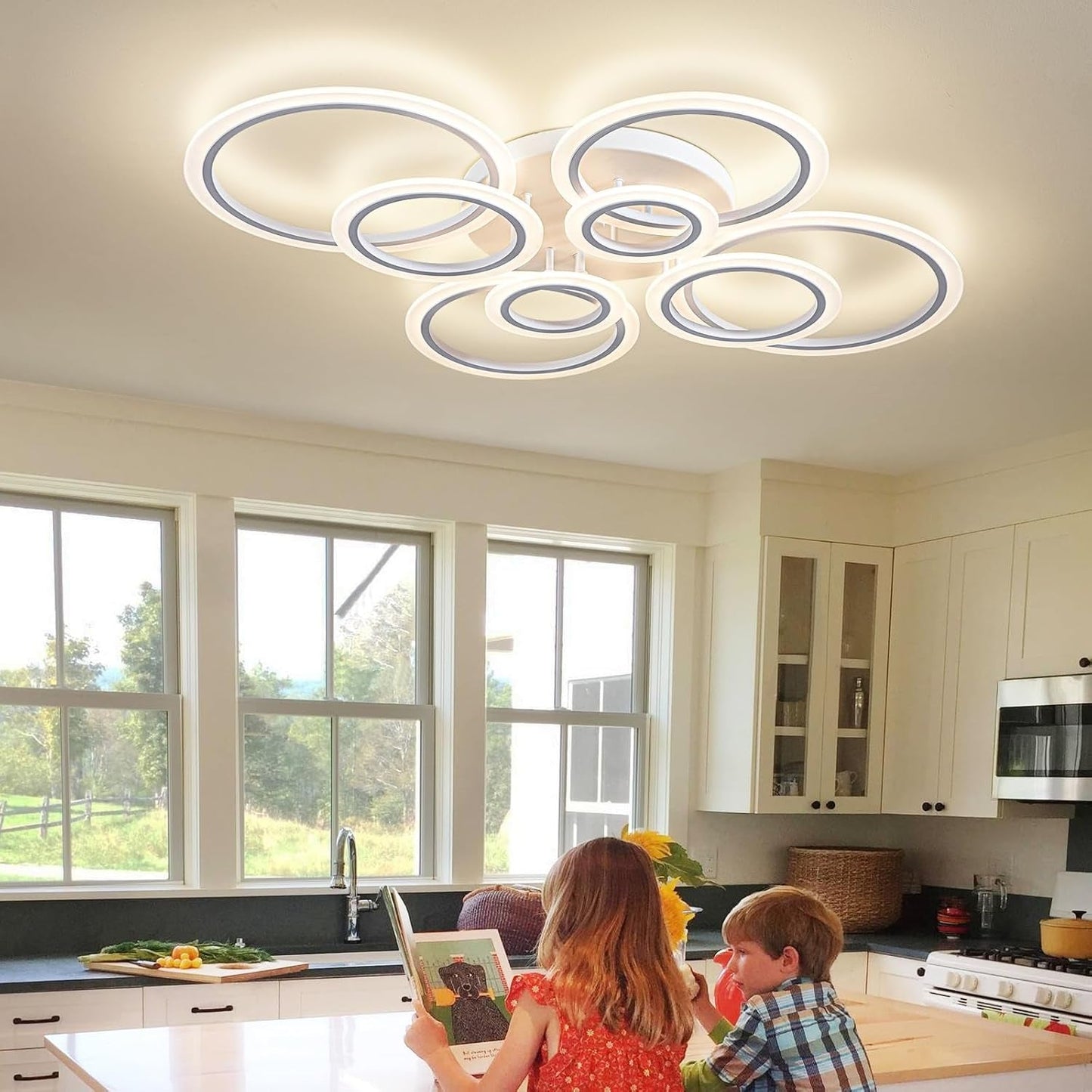 Dimmable LED Ring Ceiling Light Fixture UltraWhite