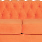 3 Piece Orange Velvet Living Room Sofa Set Includes Loveseat And Club Chair Durable Upholstery-4