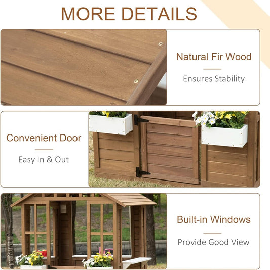 Outdoor Playhouse Cottage With Working Door 47x38x54