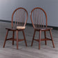 Windsor 2 Piece Solid Wood Dining Chair Set Walnut Finish