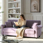 Deluxe Velvet 83 Inches Luxury Loveseat Purple Shade-2