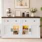 63 Inch Antique White Multipurpose Sideboard Buffet