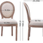 French Country Dining Chairs Set Of 4 With Linen Upholstery And Solid Wood Legs