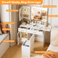 White Illuminated Makeup Vanity With Electrical Outlet