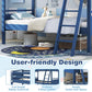 Navy Blue Convertible Twin Over Twin Bunk Bed For Kids